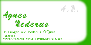 agnes mederus business card